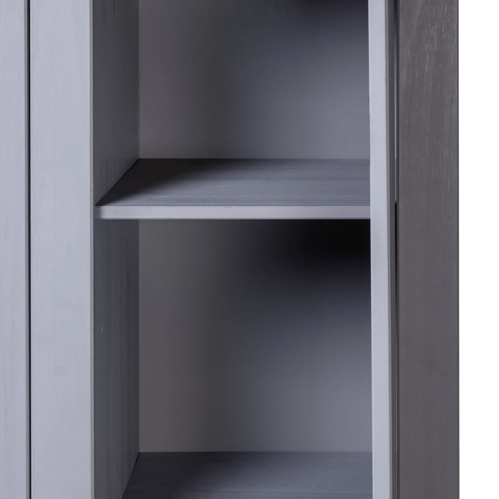 vidaXL Kleiderschrank 3-Türig Grau 118×50×171,5 cm Kiefer Panama Serie