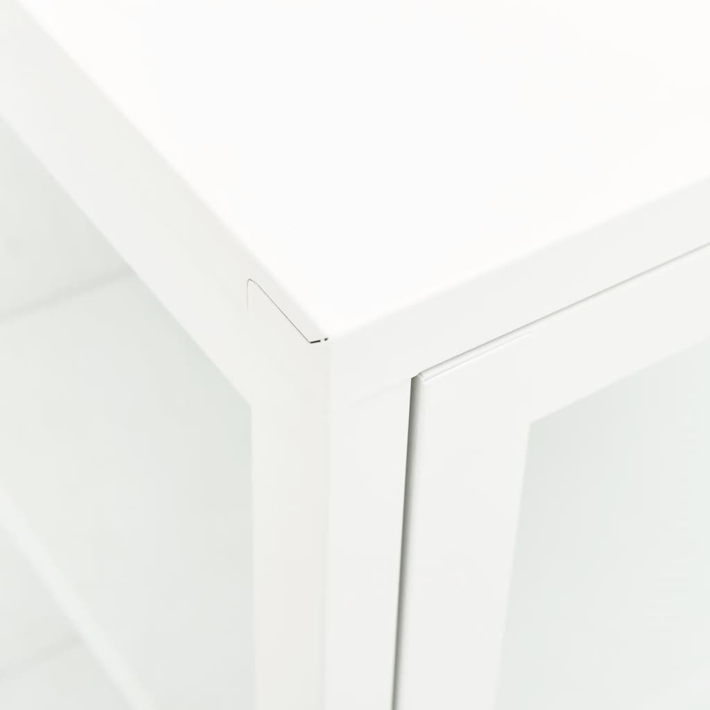 vidaXL Sideboard Weiß 105x35x70 cm Stahl und Glas