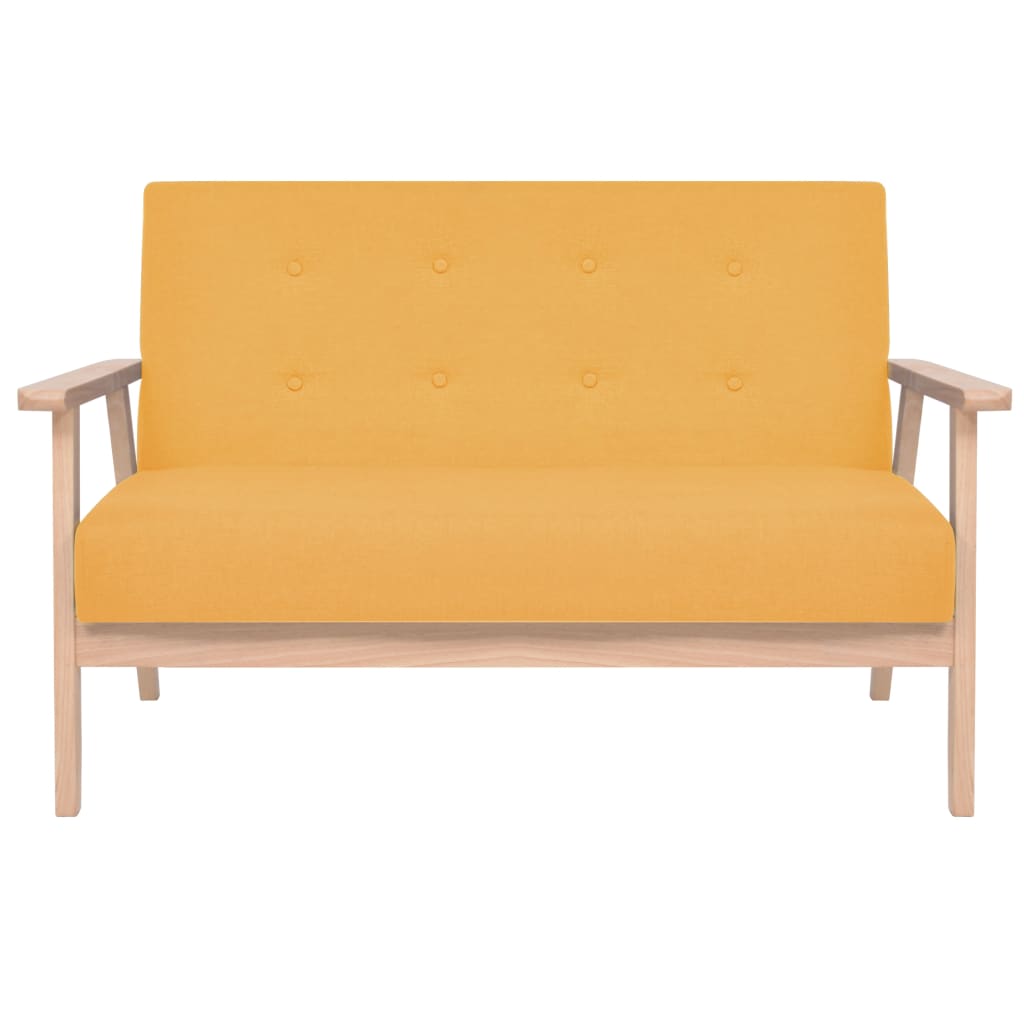 vidaXL 2-Sitzer Sofa Stoff Gelb