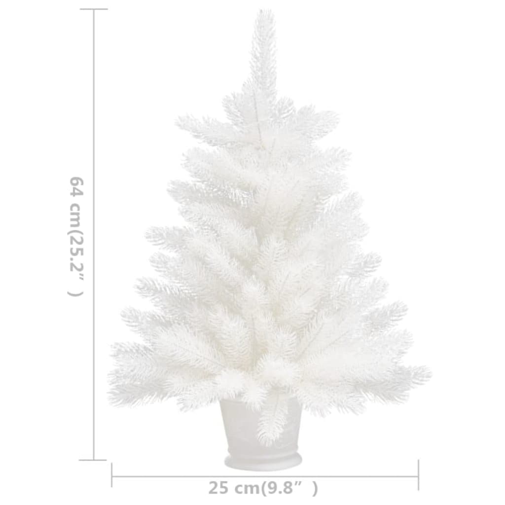 vidaXL Künstlicher Weihnachtsbaum mit LEDs & Kugeln Weiß 65 cm