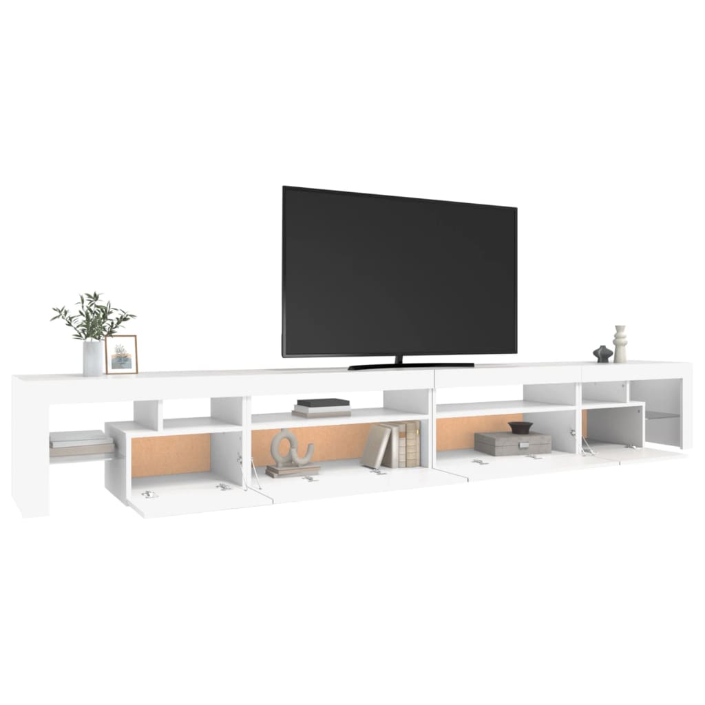 vidaXL TV-Schrank mit LED-Leuchten Weiß 290x36,5x40 cm