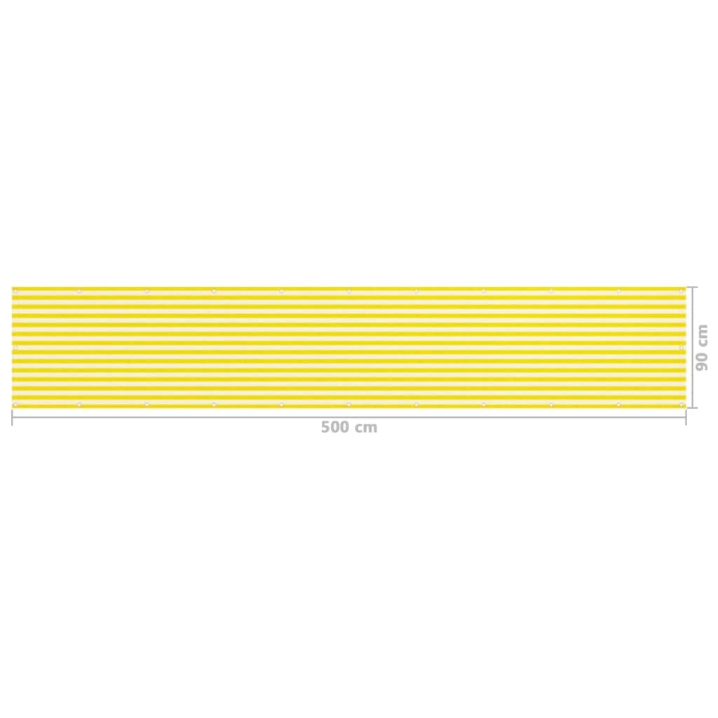 vidaXL Balkon-Sichtschutz Gelb und Weiß 90x500 cm HDPE