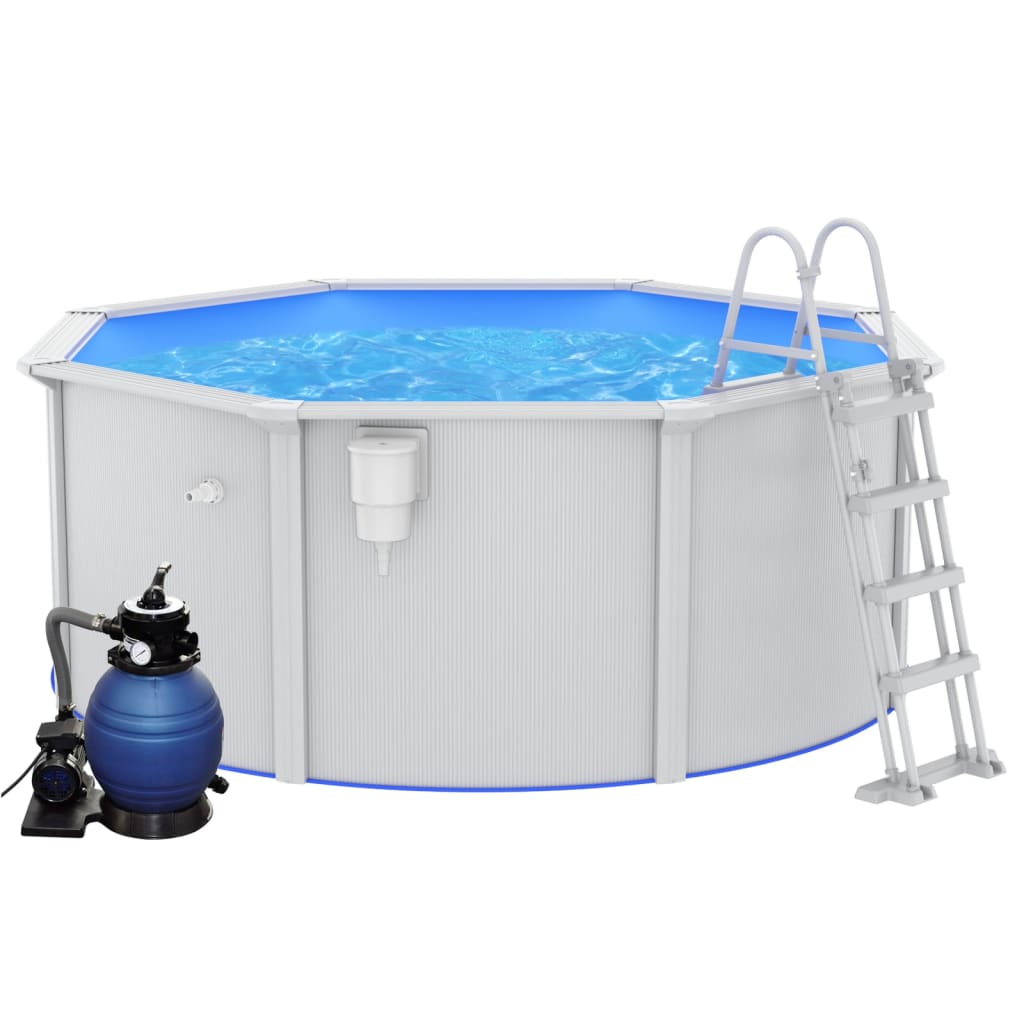 vidaXL Pool mit Sandfilterpumpe und Leiter 300x120 cm