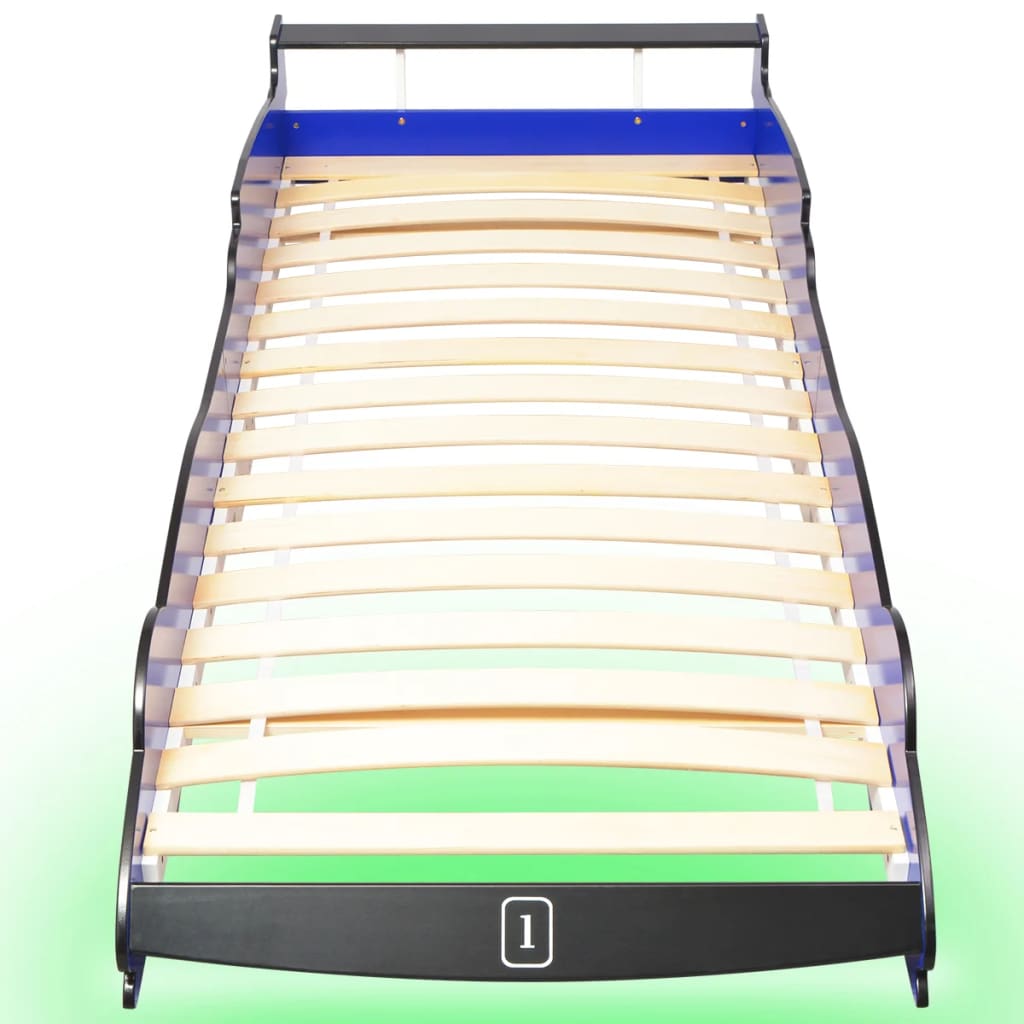 vidaXL Kinderbett mit LED im Rennwagen-Design 90 x 200 cm Blau