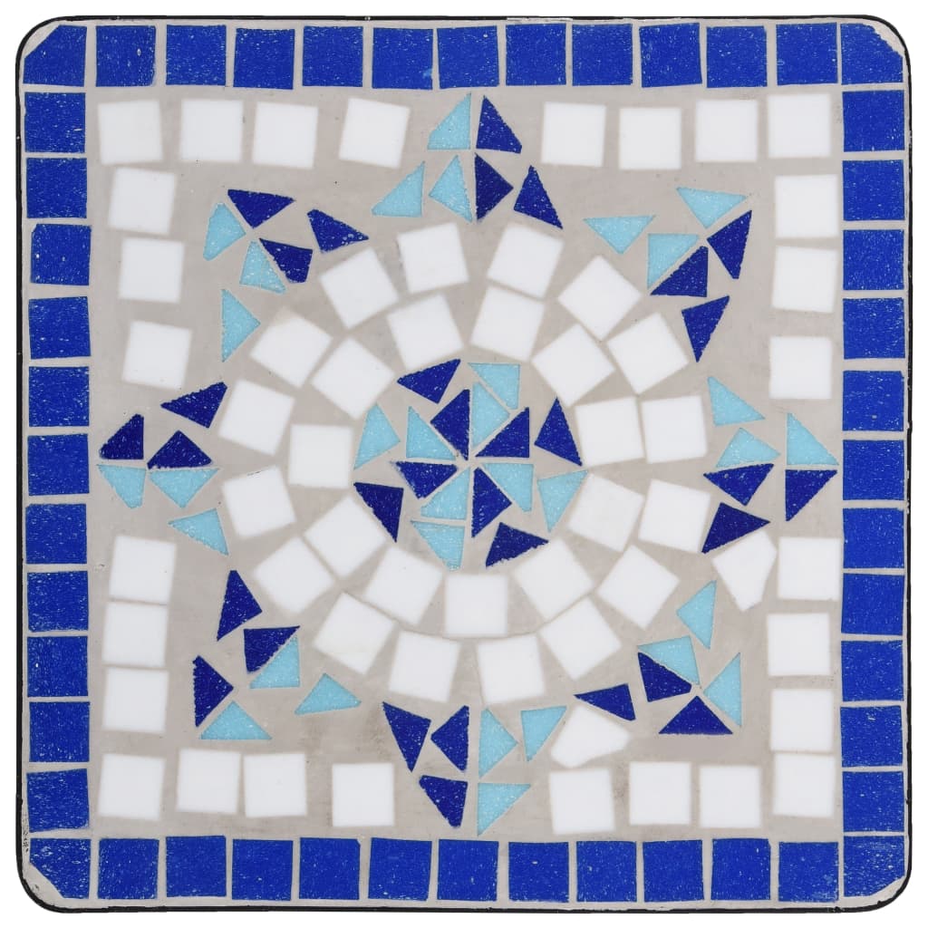 vidaXL Beistelltisch Mosaik Keramik Blau und Weiß