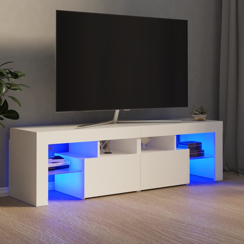 vidaXL TV-Schrank mit LED-Beleuchtung Weiß 140x36,5x40 cm