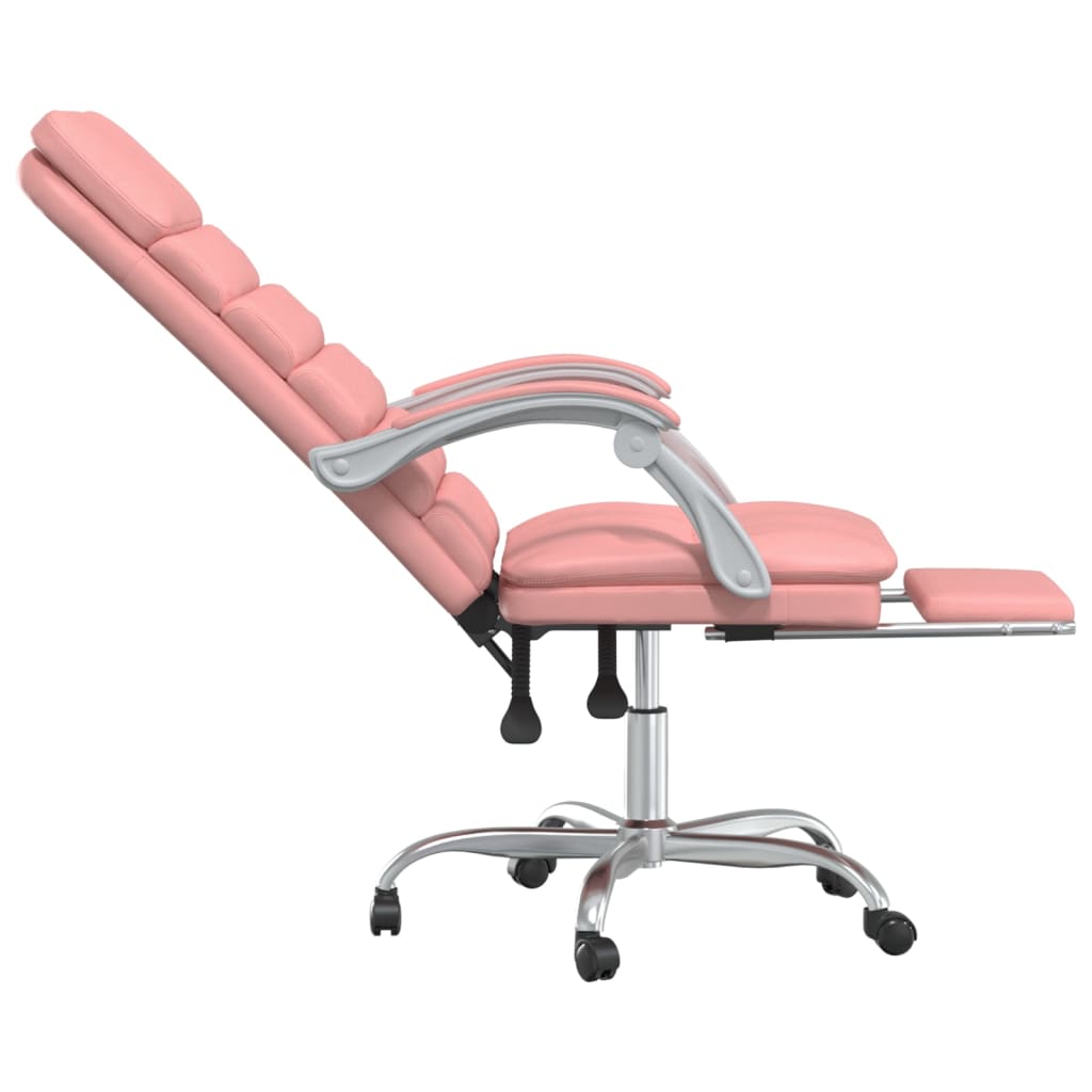 vidaXL Bürostuhl mit Massagefunktion Rosa Kunstleder