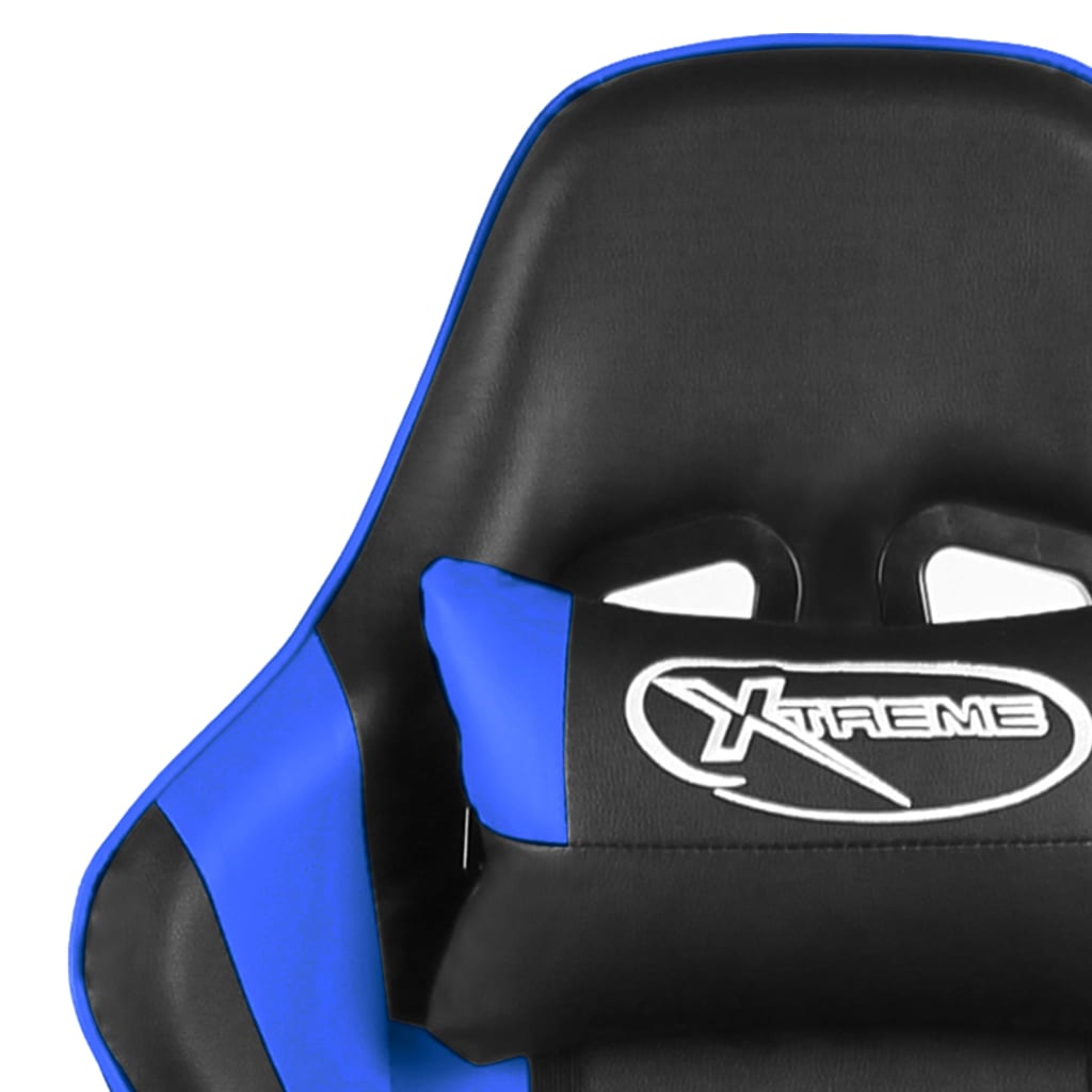 vidaXL Gaming-Stuhl Drehbar Blau PVC