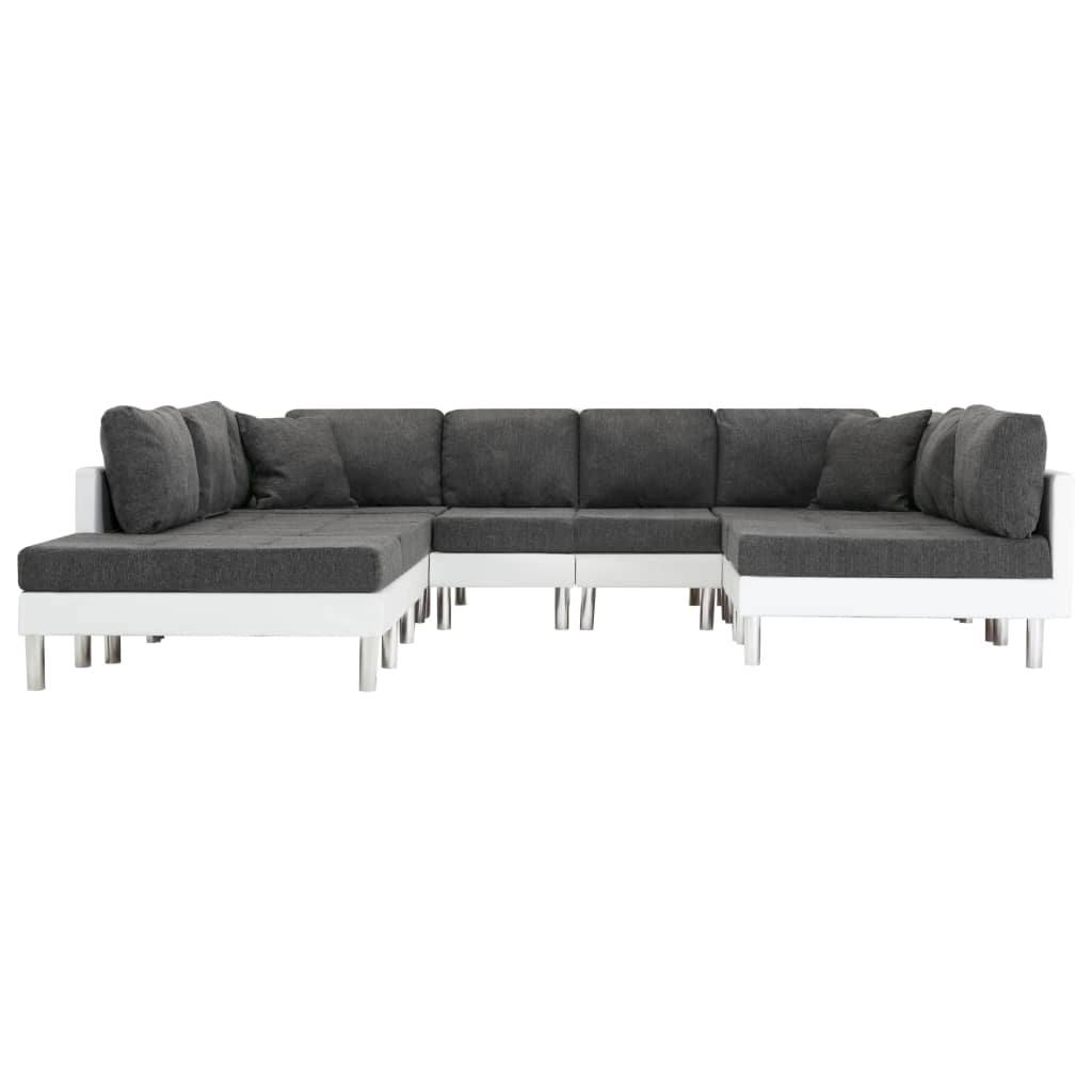 vidaXL Modulares Sofa Kunstleder Weiß