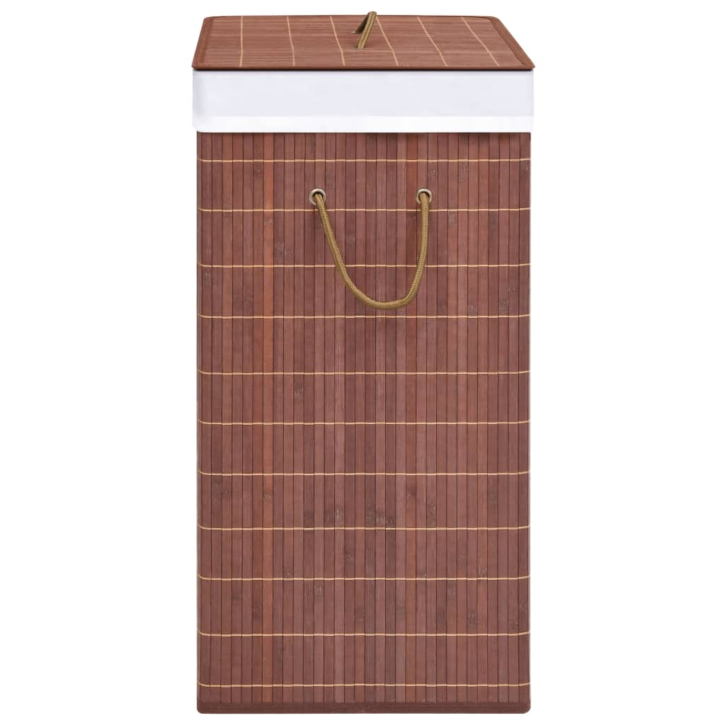 vidaXL Bambus-Wäschekorb mit 2 Fächern Braun 100 L