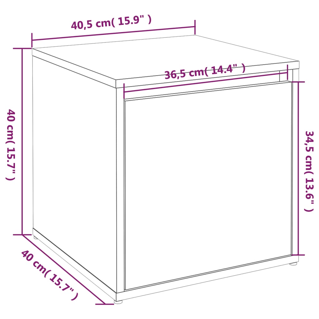 vidaXL Schubladenbox Räuchereiche 40,5x40x40 cm Holzwerkstoff