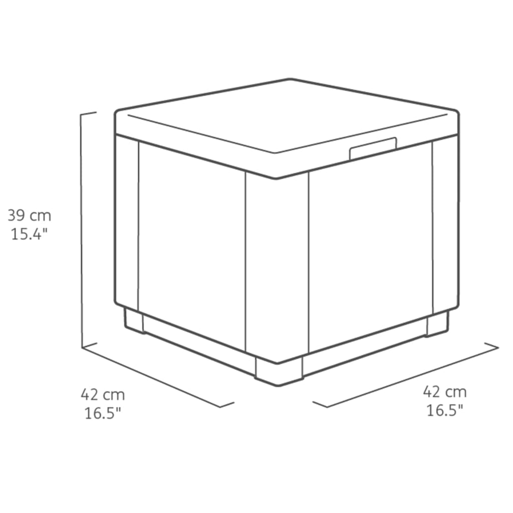 Keter Hocker mit Stauraum Cube Cappuccino-Braun 228749