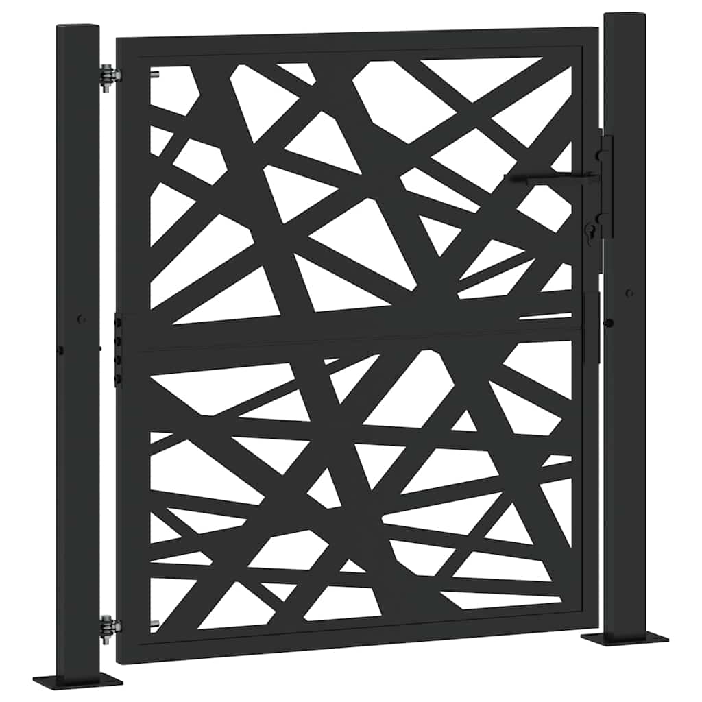 vidaXL Gartentor Schwarz 105x106 cm Stahl Lichtdesign | vidaXL.at