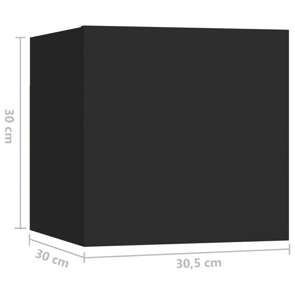 vidaXL Nachttische 2 Stk. Schwarz 30,5x30x30 cm Holzwerkstoff