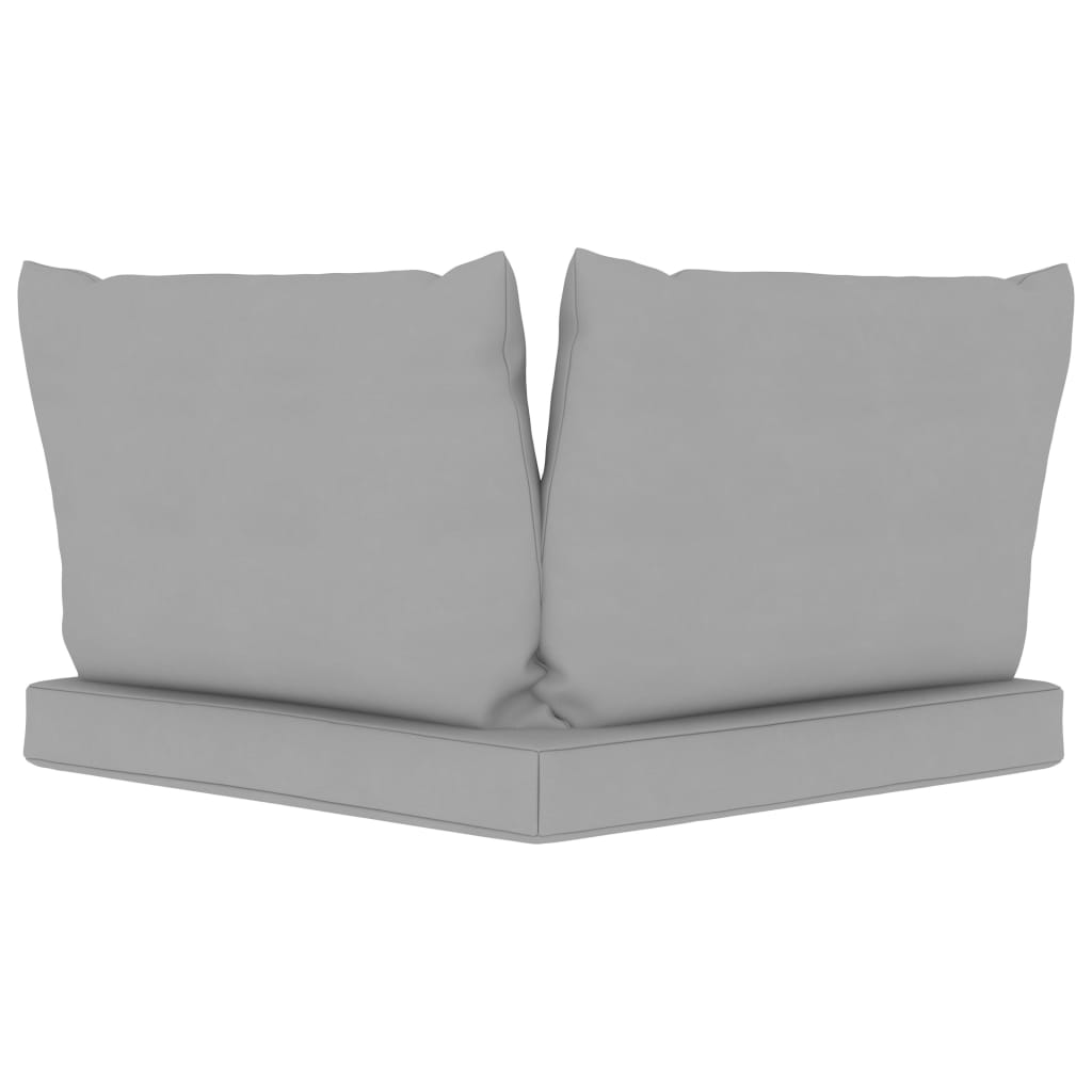 vidaXL Garten-Palettensofa 2-Sitzer mit Kissen in Grau Kiefernholz
