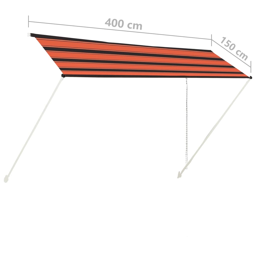 vidaXL Einziehbare Markise 400×150 cm Orange und Braun