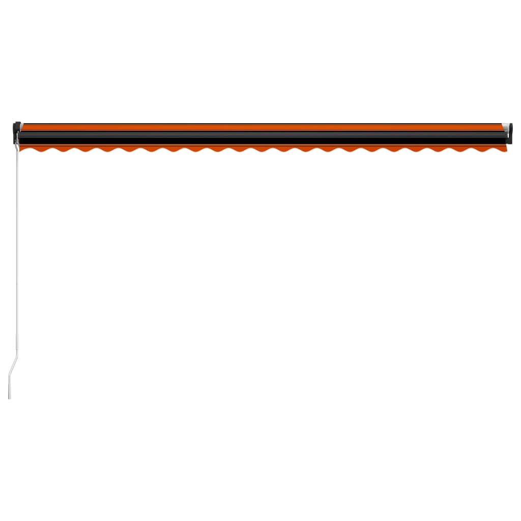 vidaXL Markise Manuell Einziehbar mit LED 500x300 cm Orange & Braun