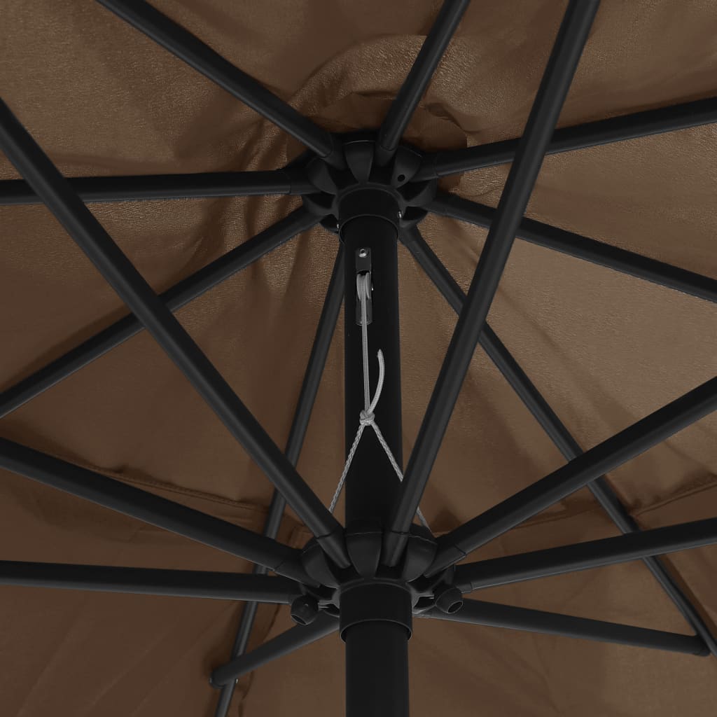 vidaXL Sonnenschirm mit Metall-Mast 400 cm Taupe