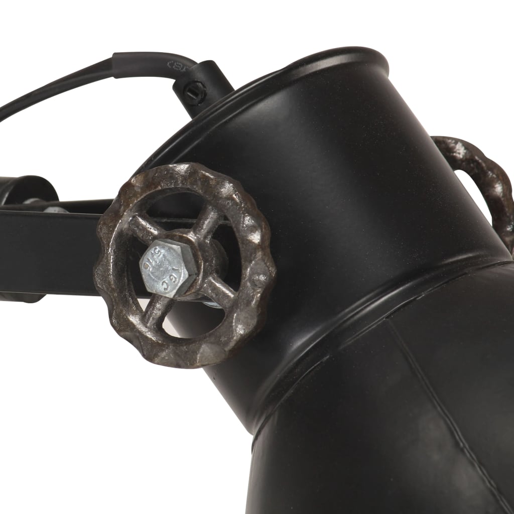 vidaXL Stehlampe 2-flammig Schwarz E27 Gusseisen