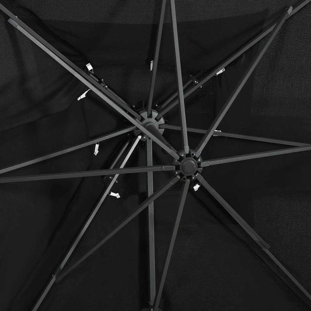 vidaXL Ampelschirm mit Lüftung Schwarz 250x250 cm