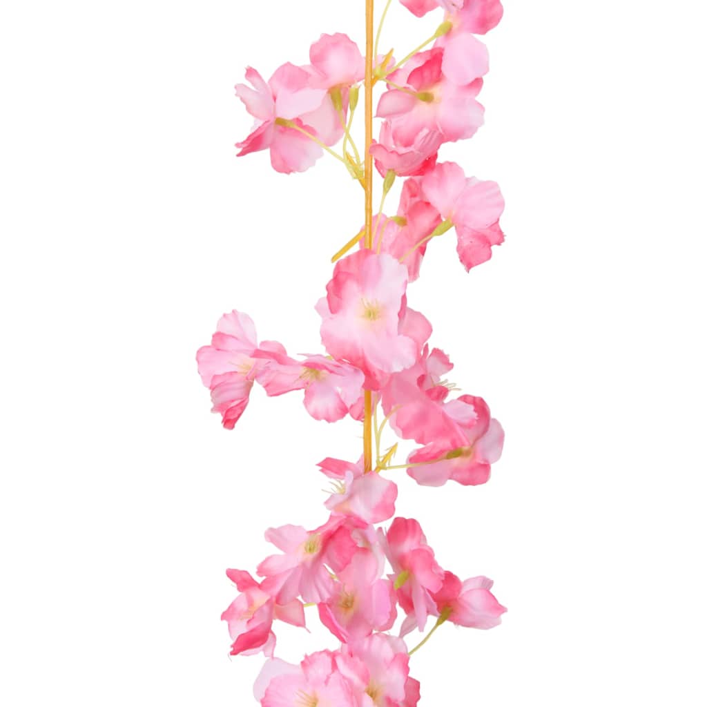 vidaXL Künstliche Blumengirlanden 6 Stk. Dunkelrosa 180 cm