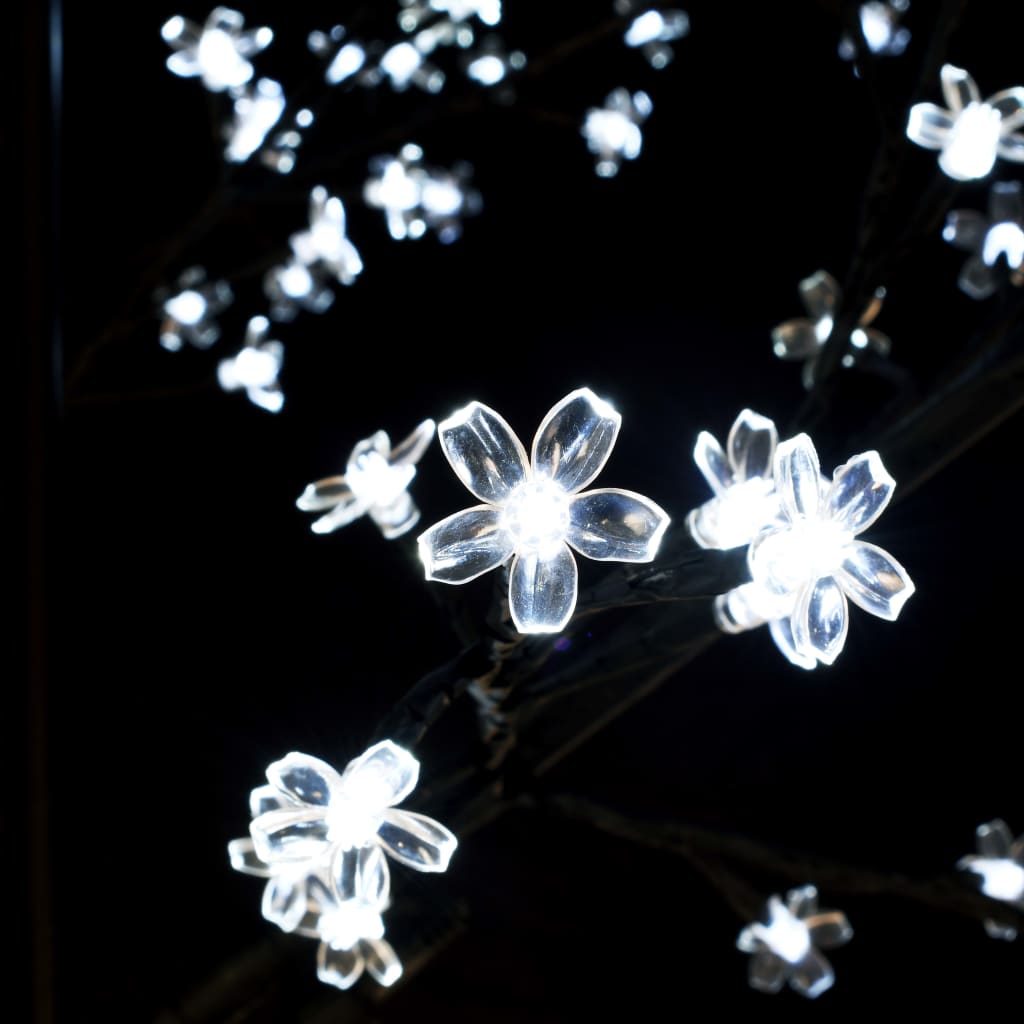 vidaXL Weihnachtsbaum 220 LEDs Kaltweißes Licht Kirschblüten 220 cm