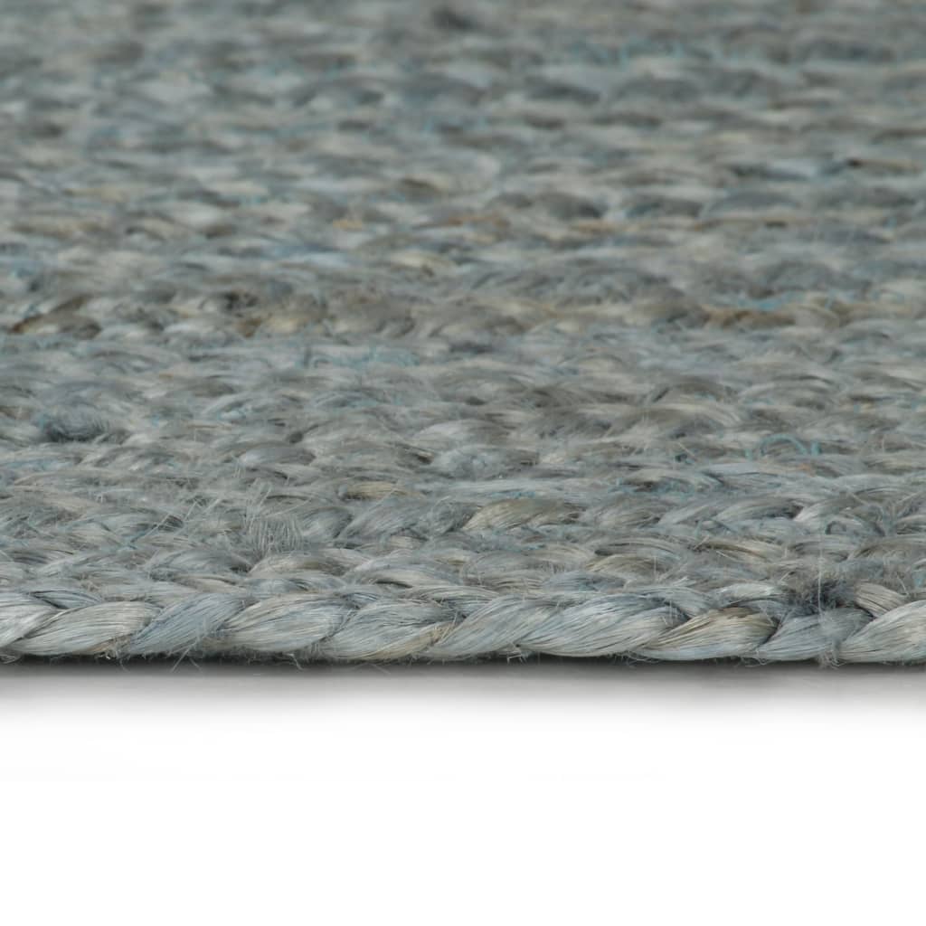 vidaXL Teppich Handgefertigt Jute Rund 150 cm Olivgrün