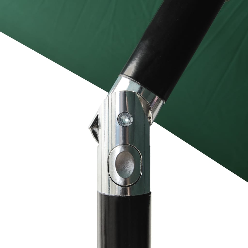 vidaXL Sonnenschirm mit Aluminium-Mast 3-lagig Grün 2 m
