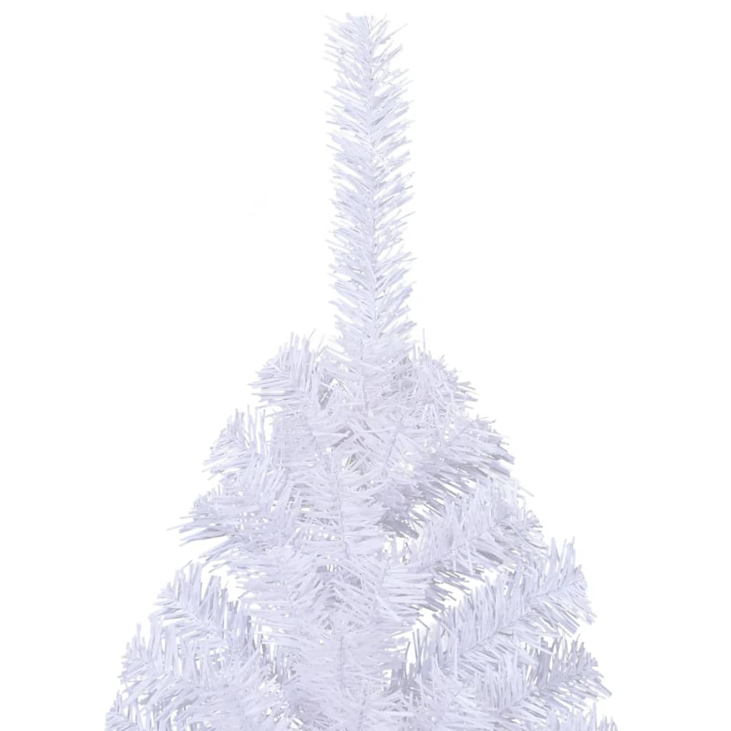 vidaXL Künstlicher Halber Weihnachtsbaum mit Ständer Weiß 210 cm PVC