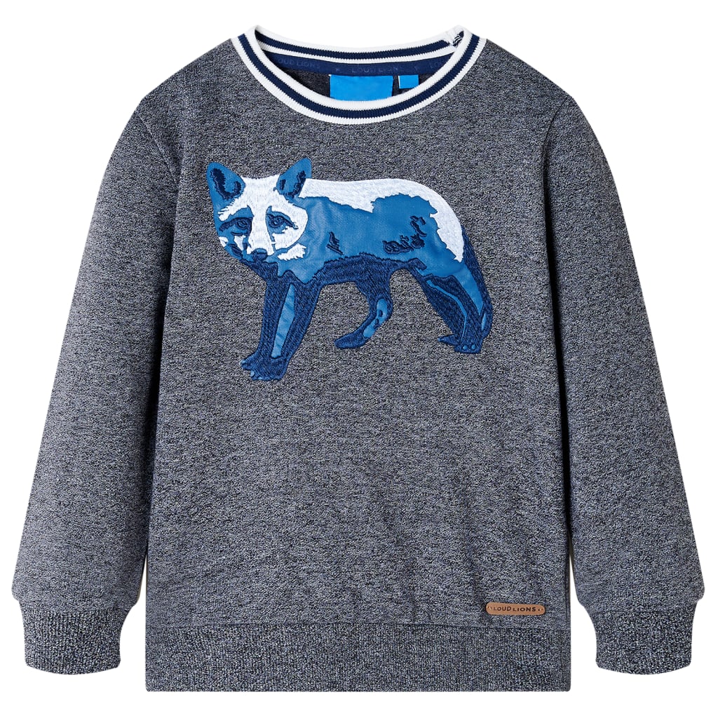 Kinder-Sweatshirt Marineblau Melange 92