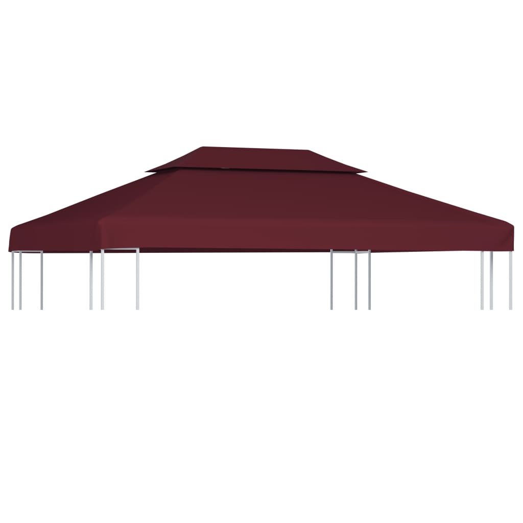 vidaXL Pavillon-Dachplane mit Kaminabzug 310 g/m² 4x3 m Weinrot