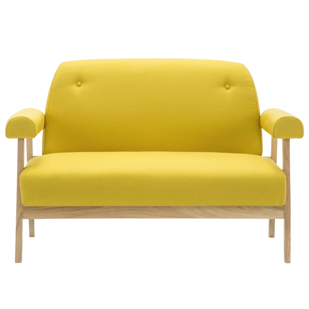 vidaXL 2-Sitzer-Sofa Stoff Gelb