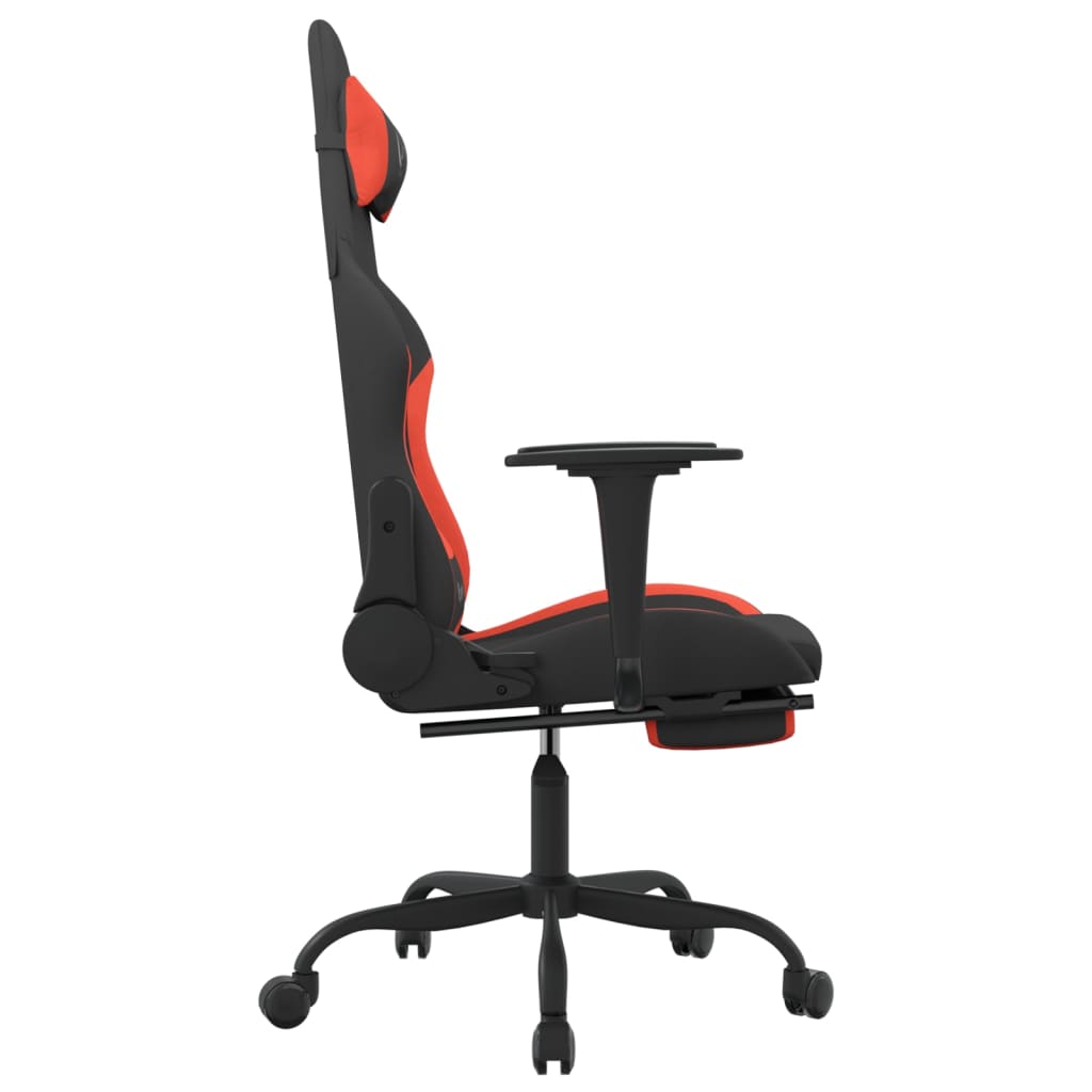vidaXL Gaming-Stuhl mit Fußstütze Schwarz und Rot Stoff