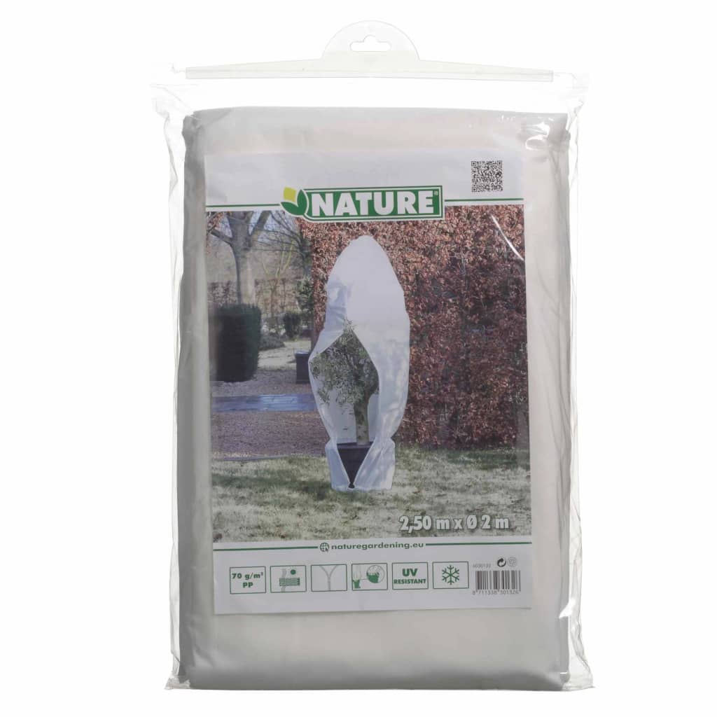 Nature Wintervlies mit Reißverschluss 70 g/m² Weiß 2,5×2×2 m