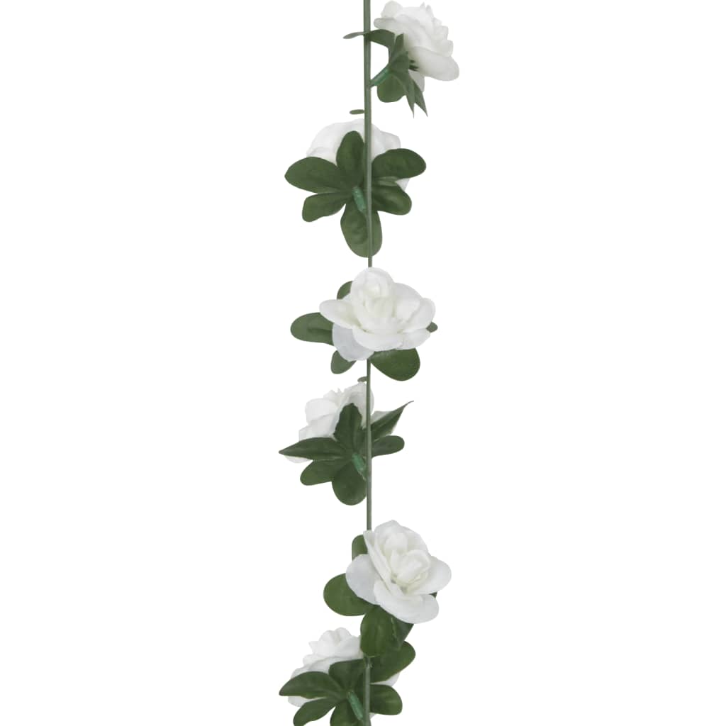 vidaXL Künstliche Blumengirlanden 6 Stk. Weiß 240 cm