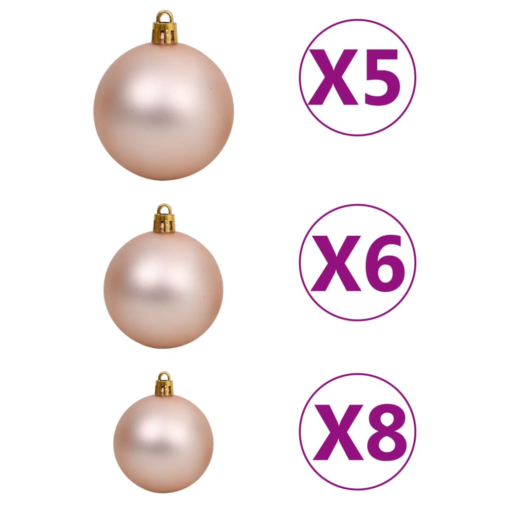vidaXL Künstlicher Eck-Weihnachtsbaum LEDs & Kugeln Weiß 240 cm PVC