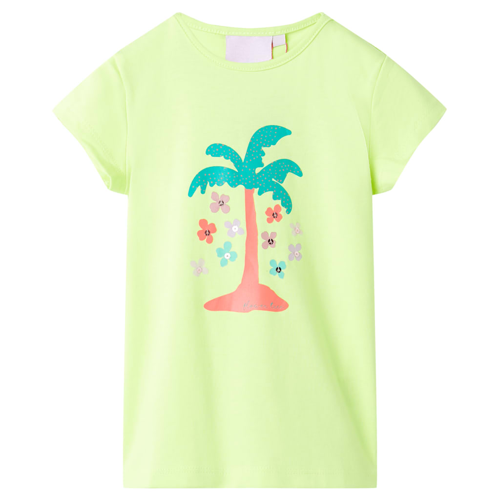 Kinder-T-Shirt Neongelb 140