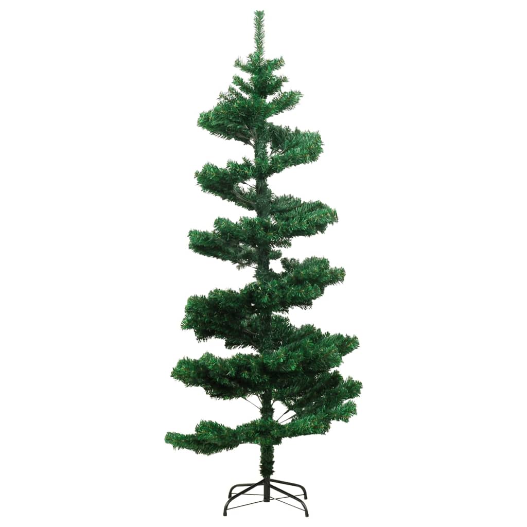 vidaXL Spiral-Weihnachtsbaum mit Beleuchtung und Ständer Grün 180 cm