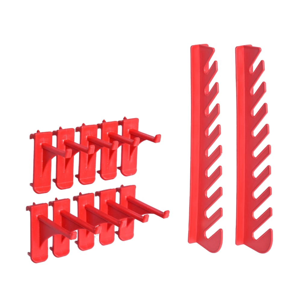 vidaXL 141-tlg. Werkzeugwand mit Sichtlagerkästen Rot und Schwarz