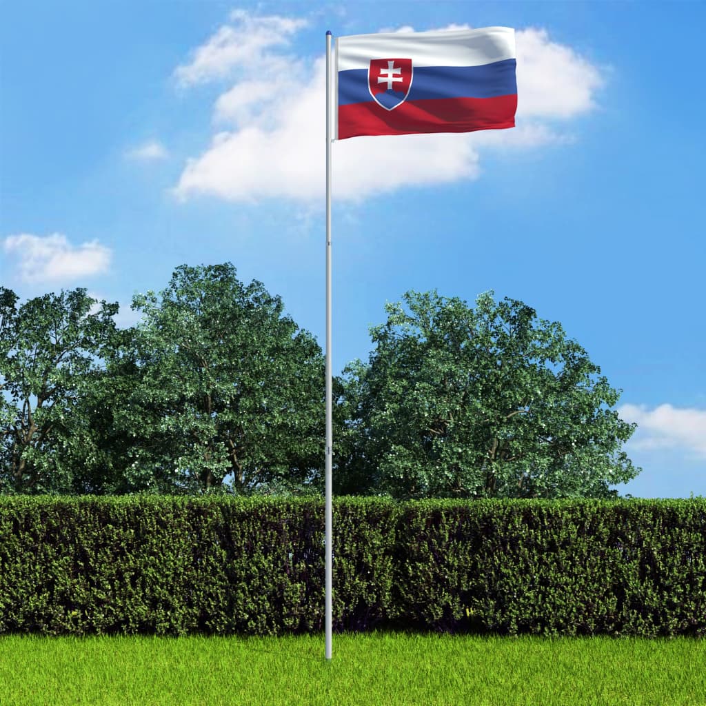 vidaXL Flagge der Slowakei und Mast Aluminium 6 m