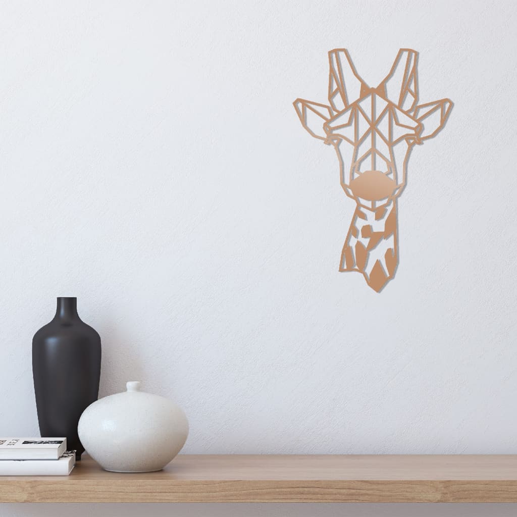 Homemania Wanddekoration Giraffe 33x50 cm Stahl Kupfer