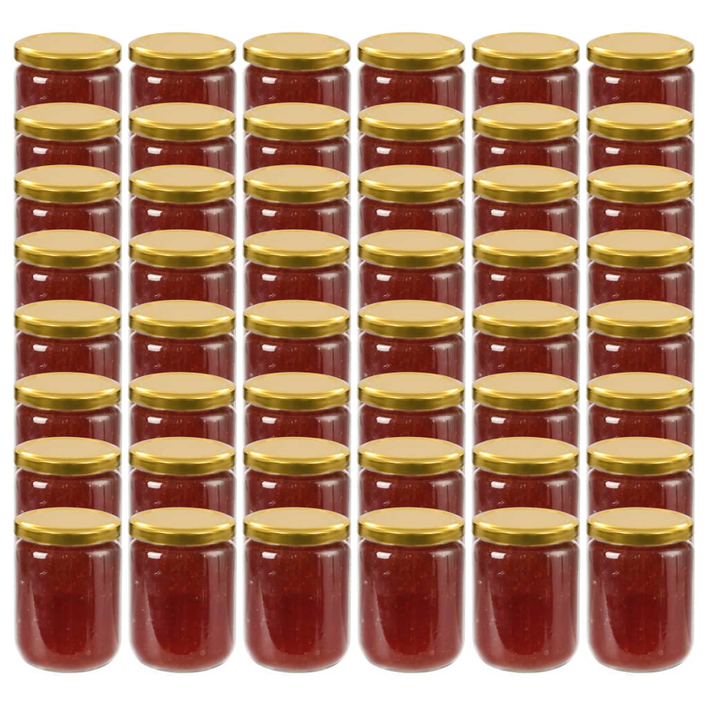 vidaXL Marmeladengläser mit Goldenem Deckel 48 Stk. 230 ml