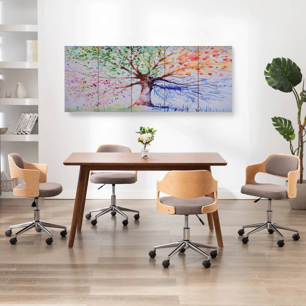 vidaXL Leinwandbild-Set Baum Mehrfarbig 200 x 80 cm