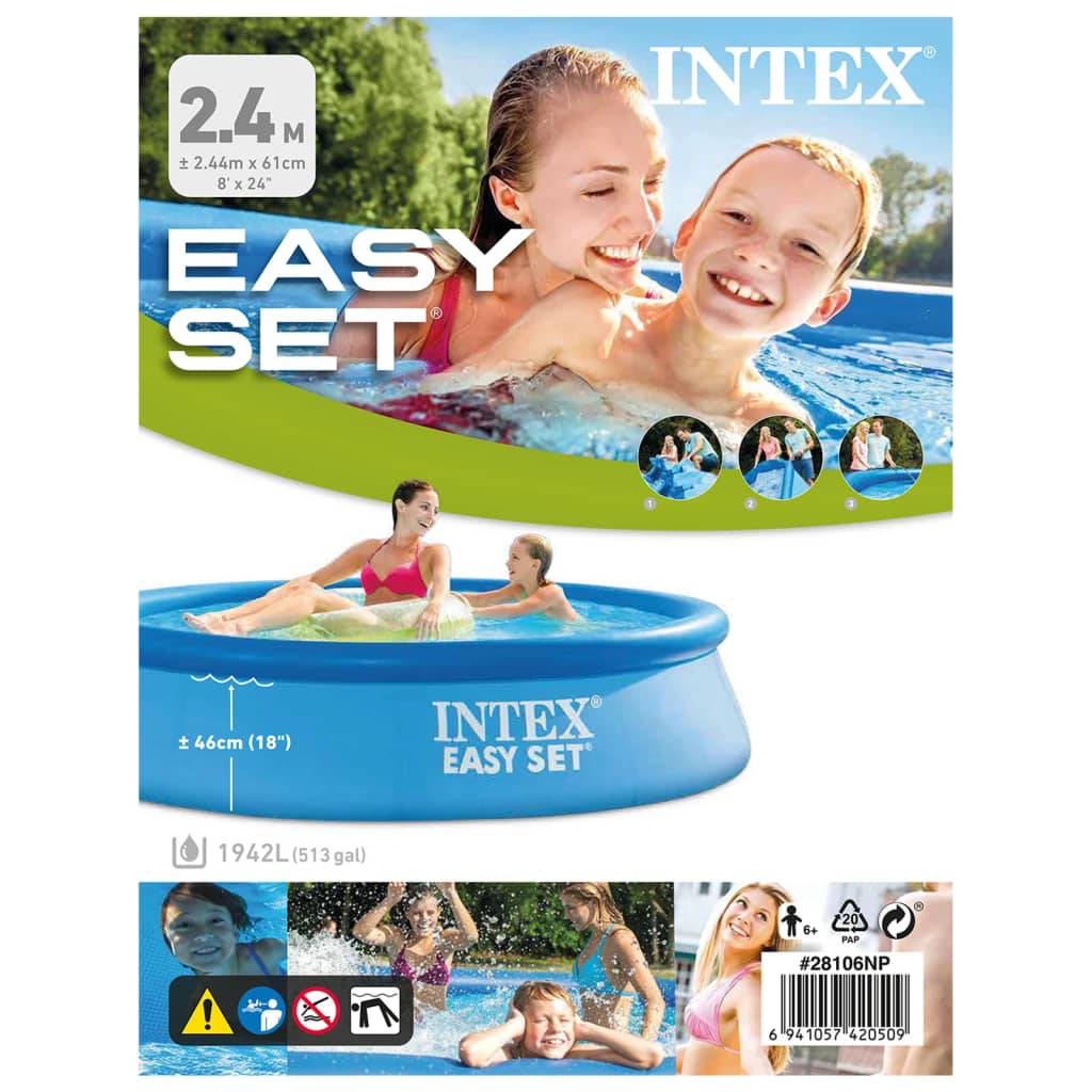Intex Swimmingpool Easy Set 244x61 cm PVC