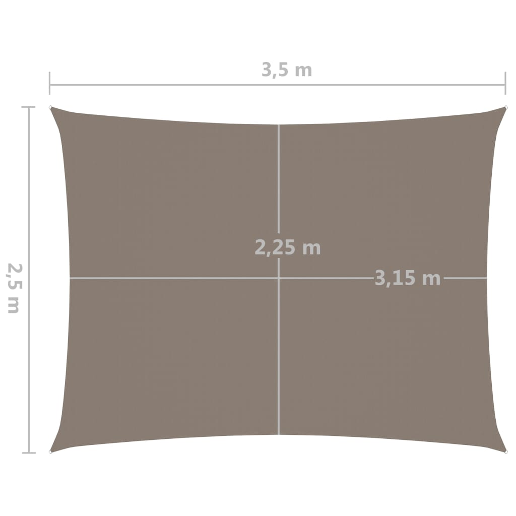 vidaXL Sonnensegel Oxford-Gewebe Rechteckig 2,5x3,5 m Taupe