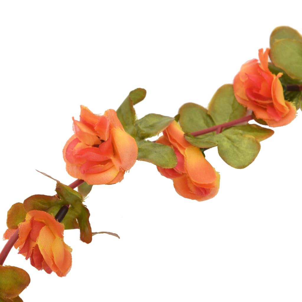 vidaXL Künstliche Blumengirlanden 6 Stk. Orange 250 cm