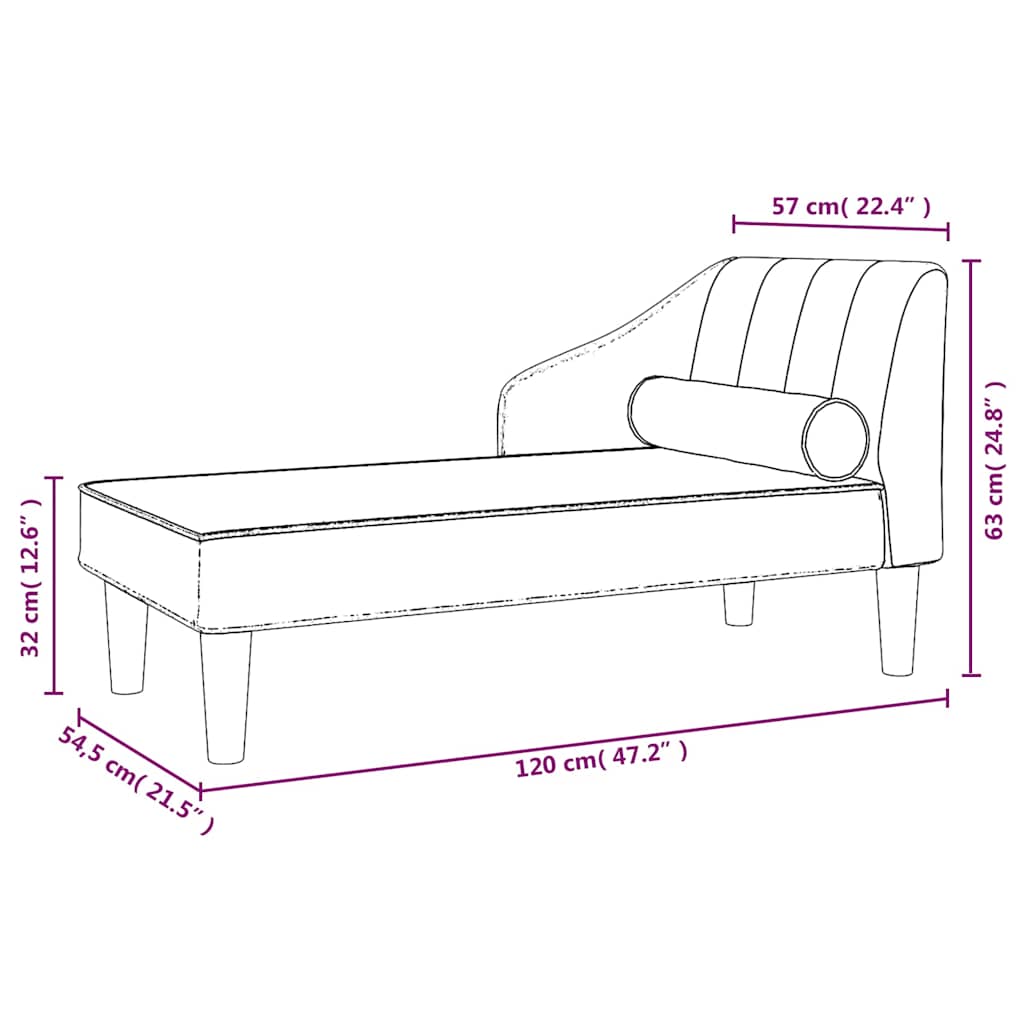 Chaiselongue Mit Nackenrolle Taupe Stoff Produktbild-Vorschau 9