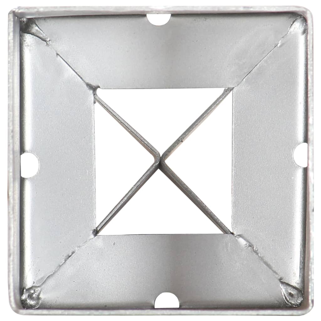 vidaXL Erdspieße 2 Stk. Silbern 9×9×75 cm Verzinkter Stahl