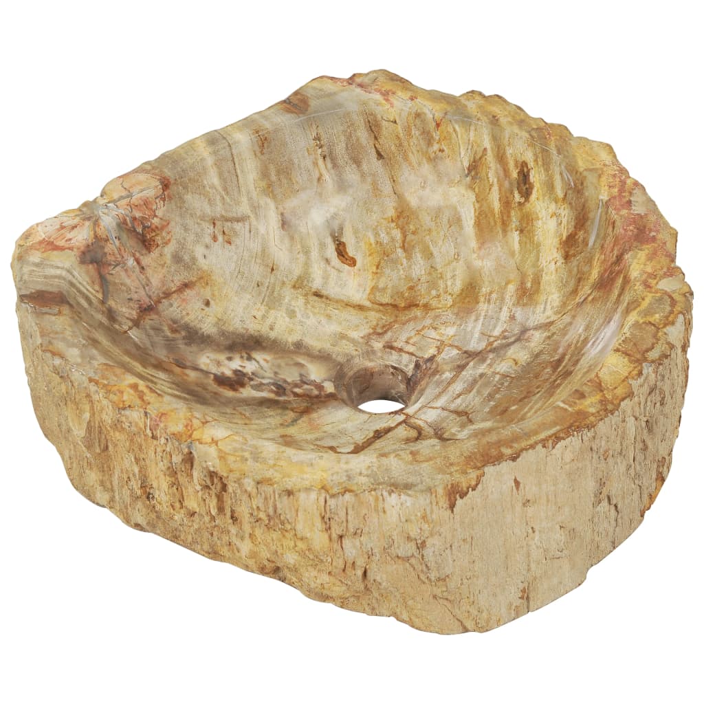 vidaXL Waschbecken 45x35x15 cm Fossil-Stein Cremeweiß
