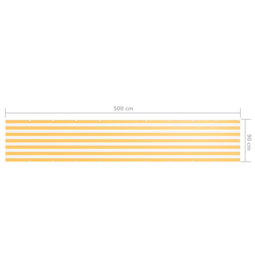 vidaXL Balkon-Sichtschutz Weiß und Gelb 90x500 cm Oxford-Gewebe